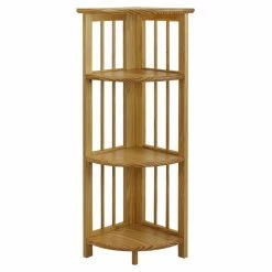 Wholesale ❤️ Yu Shan 4 Tier Corner Folding Bookcase - Natural 🥰