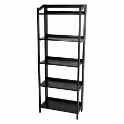New 👍 Casual Home Standard Stratford 5-Shelf Folding Bookcase - Espresso ⌛