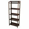 Outlet 🎁 Casual Home Standard Stratford 5-Shelf Folding Bookcase - Warm Brown 🧨