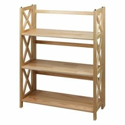 New 🎉 Decorative Casual Home Montego 3 Shelf Folding Bookcase 🌟