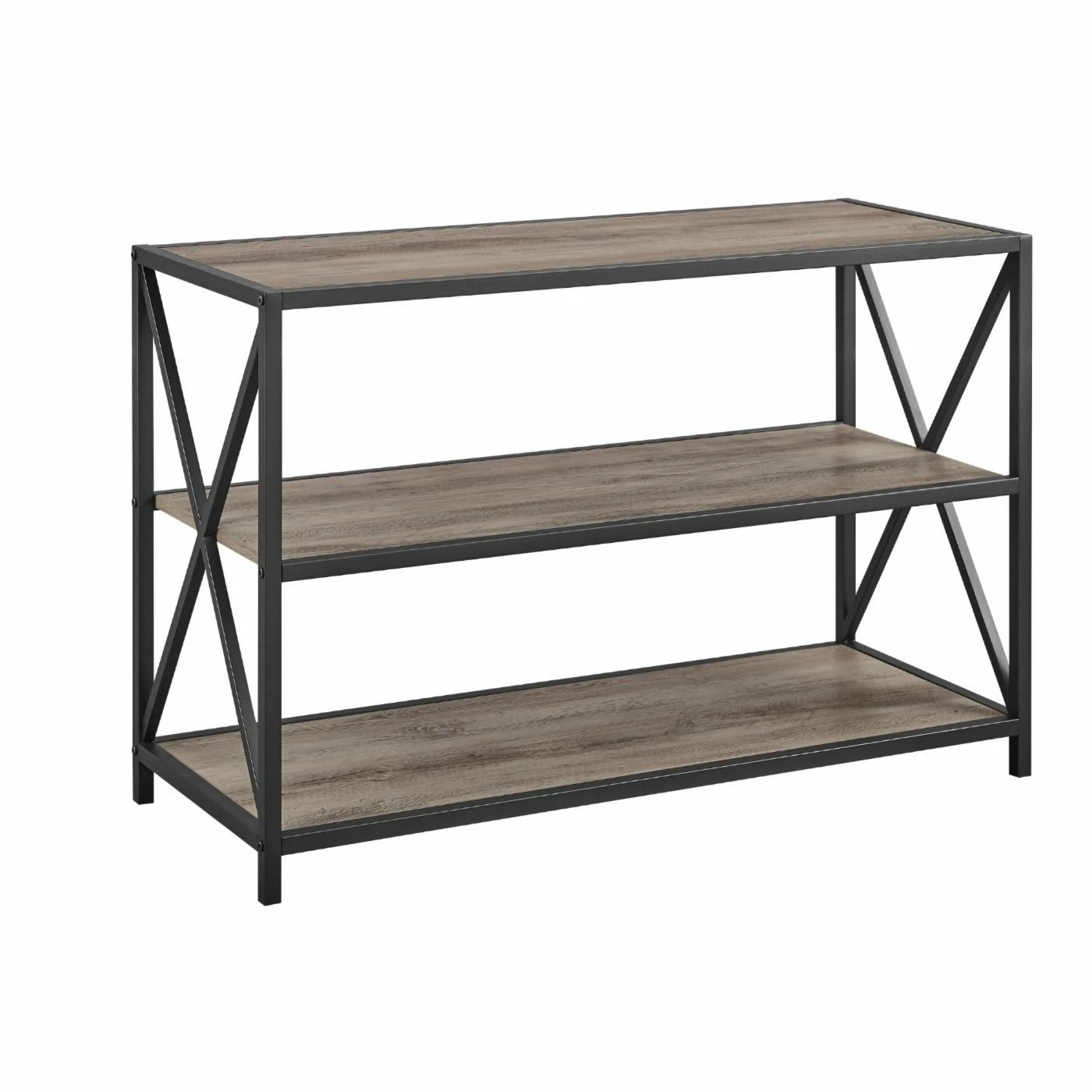 Cheapest π Standard Manor Park X-Frame Metal And Wood Media Bookshelf π― - Image 5