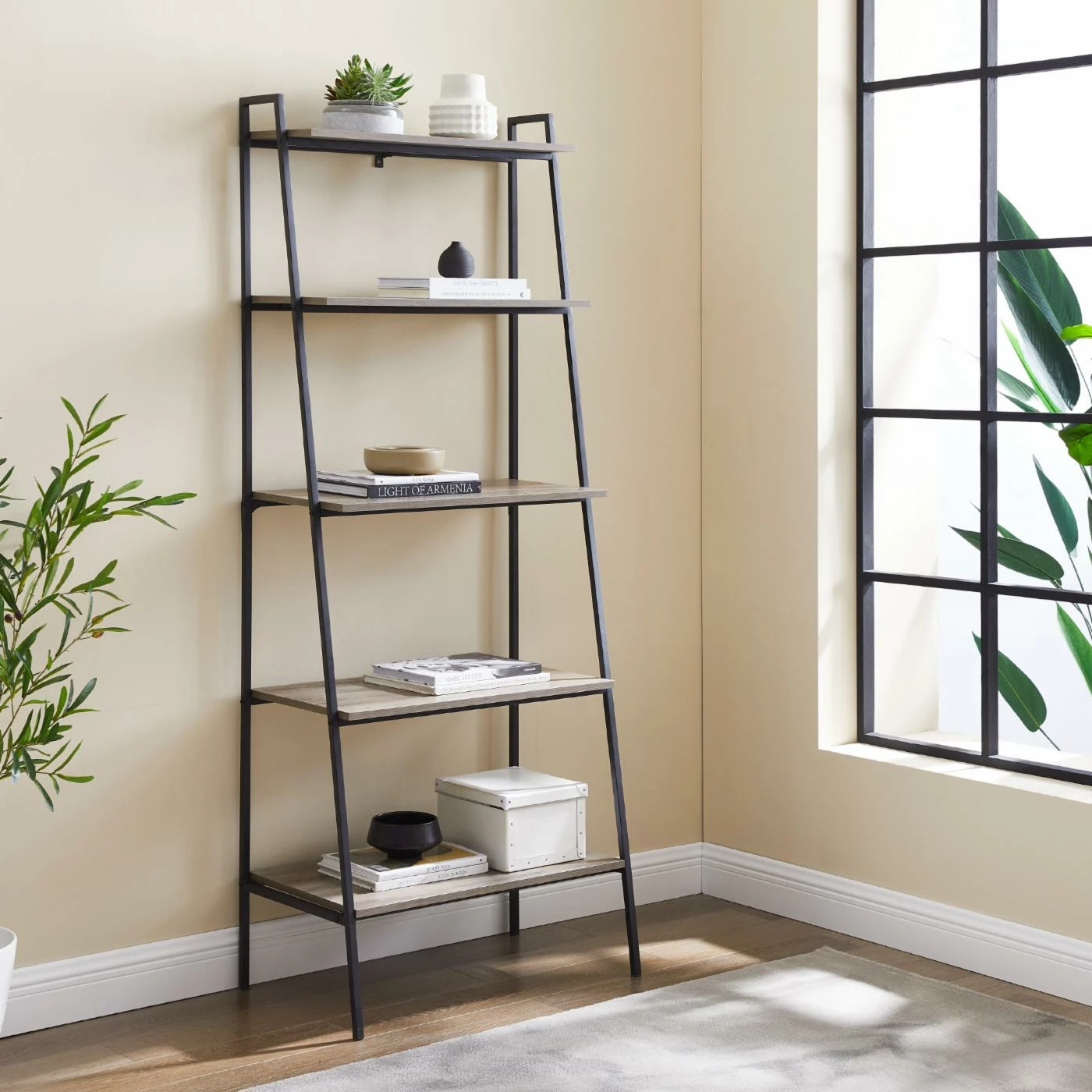 Cheap π Leaning & Ladder Manor Park Urban Industrial Ladder Bookcase π₯° - Image 5